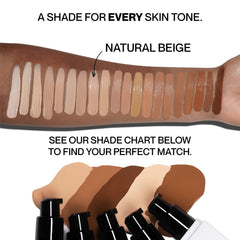HIDE PREMIUM Liquid Foundation, Multi-Use Waterproof Foundation, Medium/Full Coverage Foundation, Shades for All Skin Types (See Shade Finder), Natural Beige, 1 fl oz