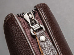 Mens Long Leather Cellphone Clutch Wallet Purse for Men Large Travel Business Hand Bag Cell Phone Holster Card Holder Case Gift for Father Son Husband Boyfriend (Y-BROWN)