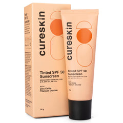 Cure Skin Matte Finish Mineral Sunscreen SPF 50 PA++++ | Broad Spectrum (UVA/UVB/IR) Sun Protection with Titanium Dioxide, 50g (Pack of 1)
