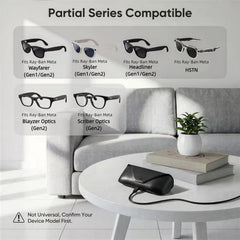 Magnetic Smart AI Glasses Charging Case for RayBan Meta (Gen 1&2) Portable