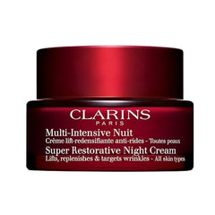 Clarins Super Restorative Night Cream Anti Aging Moisturizer For Mature Skin Weakened By Hormonal Changes Illuminates & Densifies Skin Lifts & Tones Targets Spots & Wrinkles 1.7 Ounces