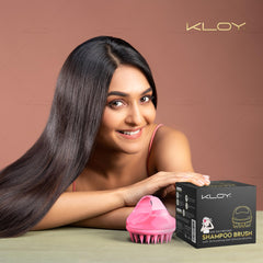 KLOY Hair Scalp Massager Shampoo Brush with Soft Silicone Bristles- Pink
