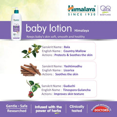 Himalaya Baby Lotion | No Parabens, Dyes & Synthetic Colors is a Quick-Absorbing Daily-Use Lotion -400ml