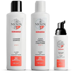 Nioxin System 4 Kit 4 for Color Treated Hair with Progressed & Advanced Thinning Hair, 3 Piece Set