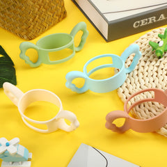 Nuanchu 4 Pieces Kids Silicone Bottle Handles Wide-Neck Baby Bottle Handle Silicone Bottle Handles for Baby's Small Hand Design