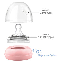 Maymom Replacement Baby Bottle Rings for Philips Avent Bottle, Compatible Screw Ring Collar for Avent Natural Plastic and Glass Bottles; Not for AntiColi , BPA-Free, Secure Latch, 4-Pack