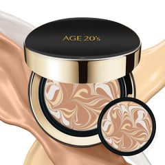 AGE 20's Signature Intense Sunscreen SPF 50+ Foundation - Natural Coverage, Cushion Korean Makeup, 23 Medium Beige (0.49 oz x2 ea) with Refill Included
