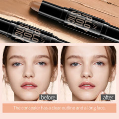 SOMGKIN Highlight Contour Stick, 2 in 1 Makeup Shading Stick, Face Highlighters Sticks, Concealer Contour Highlighter Stick,Cruelty Free Makeup,double-end face concealer contouring sticks cream (02)