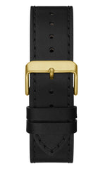 GUESS Men's Analog Multifunction Watch Black Leather Strap (Model: GW0262G2)
