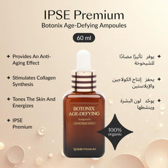 IPSE Premium Botonix Korean Ampoule Face & Neck Serum 60ml - Skin Care Anti Aging Facial Brightening Serum - Reduce Fine Line, Wrinkle with SNAP-8 Complex & 24k Gold