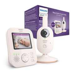 PHILIPS Avent Baby Monitor with Camera Advanced, 1080p - Safe Video Baby Monitor, 2.8 Inch Screen, 2x Zoom, Night Vision, Intercom Function, Lullabies, Baby Monitor (Model SCD881/26)