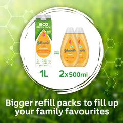Johnson's Baby Johnson Baby Gold Shampoo, Hypoallergenic & pH Balanced for Baby’s Delicate Skin, Eco Refill Pack for 90% Less Plastic 1000 ml