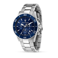 Maserati COMPETIZIONE 43MM CHR Blue DIAL BR SS Modern - Stainless Steel/Metallic