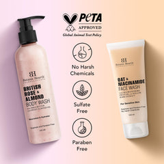 Botanic Hearth Oat & Niacinamide Face Wash and British Rose & Almond Body Wash (Pack of 2)