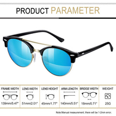 Joopin Polarized Semi Rimless Sunglasses Men Women, Classic Half Frame Sun Glasses UV400 Protection
