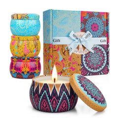Scented Candles Gift Set for Women, Natural Soy Wax & Essential Oil, Aromatherapy Candles. Lavender, Rose, Gardenia and Vanilla., Birthday, Mother's Day, Valentine's Day, Pack of 4