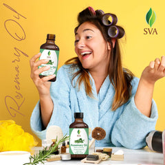 SVA Rosemary Oil 4 fl oz – 100% Natural Essential Oil with Dropper – For Diffuser, Hair, Skin, Soap & Candle Making