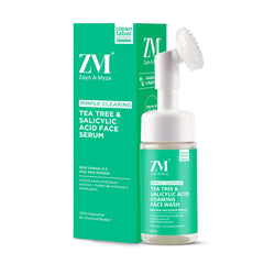ZM Zayn & Myza Zayn & Myza Tea Tree & Salicylic Acid Foaming Face wash, Aloe Vera & Neem Extracts, Reduces Acne, Pimples, For all Skin Types,Cleanser 100 ML