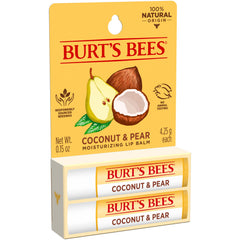 Burt's Bees 100% Natural Moisturizing Lip Balm, Coconut & Pear with Beeswax & Fruit Extracts - 2 Tubes
