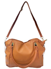 Purses and Handbags for Womens Top Soft Satchel Shoulder Tote Bags Wallets - Brown