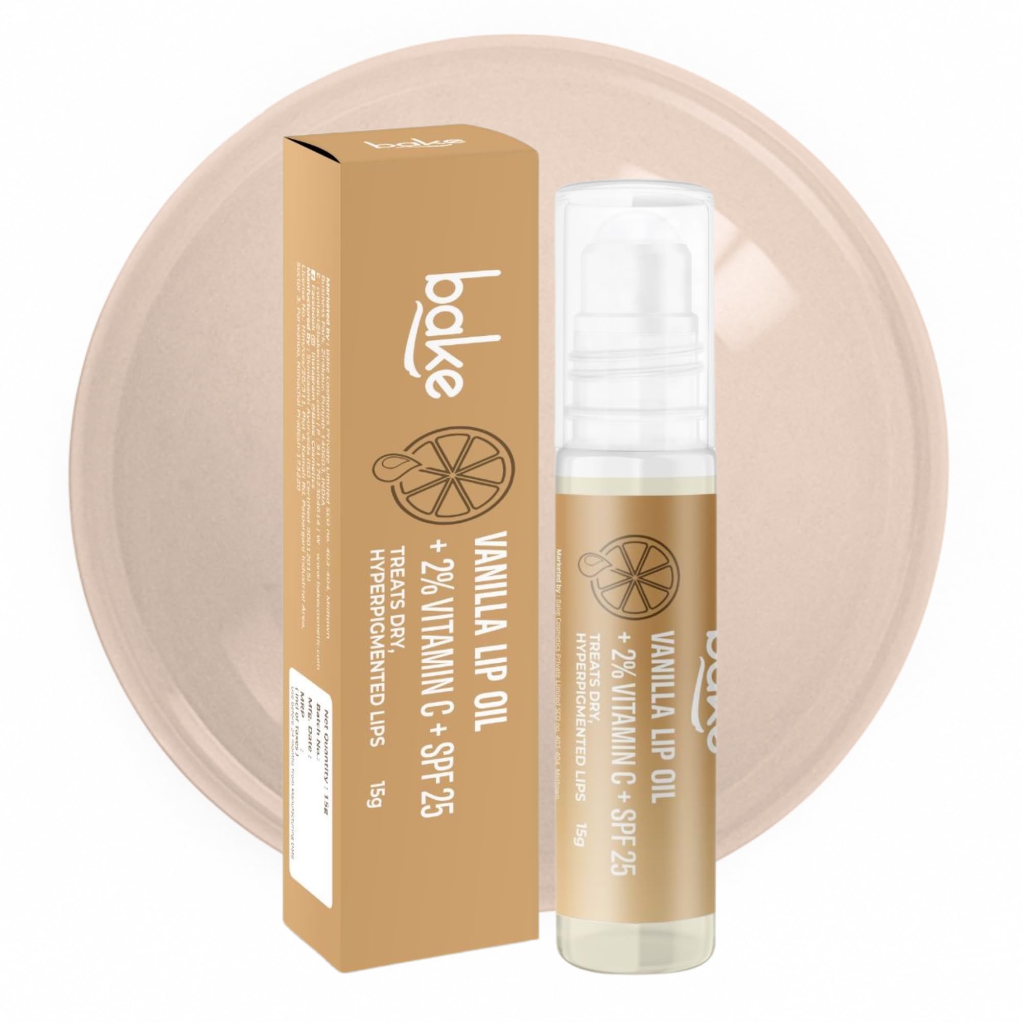 BAKE 2% Vitamin C Vanilla Lip Oil Gloss with SPF 25 for Pigmented Dry –  DiscountStore
