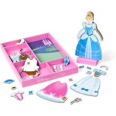 Melissa & Doug Disney Magnetic Dress-Up Wooden Doll Set – Ariel, Belle, Cinderella, Sleeping Beauty & Snow White Pretend Play Set