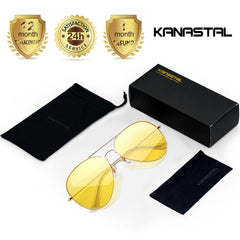 KANASTAL Polarized Sunglasses for Women and Men, Metal Frame Sun Glasses Retro Shades for Mens Driving Outdoor Military Style 100% UV400 Protection