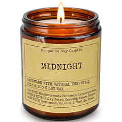 MIDNIGHT Scented Candle for Romantic Atmosphere, a Calming and Soothing Aroma Candle Creating a Feeling of Comfort and Intimacy, All Natural Aromatherapy Candles, 100% Soy Wax, Long Lasting Candles