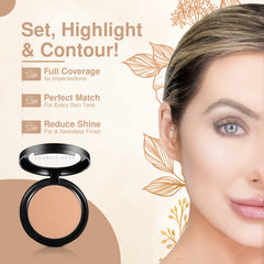 Frankie Rose Cosmetics Powder Foundation β Full Coverage Face Powder For Pores & Imperfections, Evens Out Skin Tone & Shine-Control | 58 Grams (Buff)