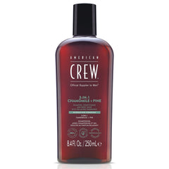 American Crew 3-in-1 Chamomile & Pine Shampoo, Conditioner & Body Wash for Men, Daily Cleansing of Body and Hair - 250 ml