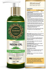 Morpheme Remedies Pure Organic Neem Oil (Cold Pressed & Undiluted), 200ml
