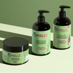 Mielle Organics New Mielle - Rosemary Mint - Biotin Infused - Encourages Growth Hair Products for Stronger and Healthier Hair - Shampoo & New Conditioner Styling Bundle Set 2 PCS