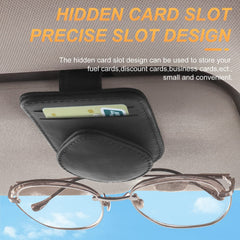 Moonmen Sunglasses Holder for Car Visor, Magnetic Leather Glasses Eyeglass Hanger Clip for Car, Sunglasses Holder and Ticket Card Clip for Car Visor Accessories (Black)