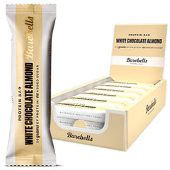 Barebells White Chocolate Almond High Protein and Low Carb Bar, Low Sugar Snack Protein Bar with 20g protein - 55g, Pack of 12