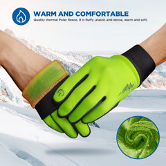 SIMARI Winter Gloves Men Women Touch Screen Glove Cold Weather Warm Gloves Freezer Work Gloves Suit for Running Driving Cycling Working Hiking 102 - Light Lime