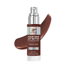 IT Cosmetics Your Skin But Better Foundation + Skincare, Deep Cool 63 - Hydrating Coverage - Minimizes Pores & Imperfections, Natural Radiant Finish - With Hyaluronic Acid - 1.0 fl oz