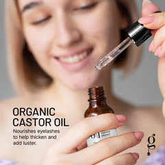 Castor Oil (2oz) FDA Certified Organic, 100% Pure, Hexane Free Stimulate Growth for Eyelashes, Eyebrows, Hair. Lash Growth Serum. Brow Treatment. FREE Mascara Starter Kit by Glamorous Wow