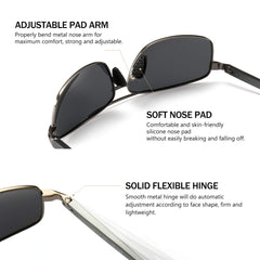SUNGAIT Ultra Lightweight Rectangular Polarized Sunglasses UV400 Protection