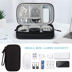 BOMEKS Travel Cable Organizer, Electronics Accessories Cases Net Mesh Cord Accessories Organizer Cas for USB Data Cable Earphone Wire Power Bank Phone, Black