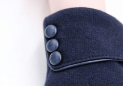 Tomily Womens Touch Screen Phone Fleece Windproof Gloves Winter Warm Wear - Navy Blue