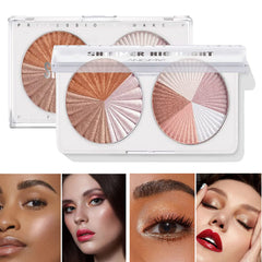 NALACAL Highlighter Makeup Palette, 8 Shades Lasting Shimmer Glow Blush Powder Contour Palette, Facial Bronzers Illuminator Baked Contour Shadow Palette - Waterproof Cruelty Free (Light)