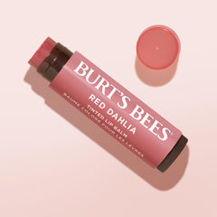 Burt's Bees Lip Tint Balm Stocking Stuffers Gifts, Long Lasting 2 in 1 Duo Tinted Balm Formula, Color Infused with Hydrating Shea Butter for a Natural Looking Buildable Finish, Red Dahlia (2-Pack)