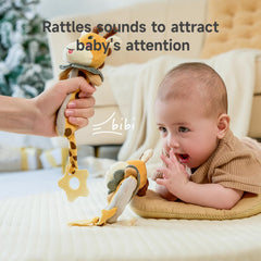 TUMAMA Baby Rattles 0-6 Months, 3Pcs Infant Boy Toys Rattles for Babies 0-6 Months, Super Soft Plush Rattles Sensory Toys for Newborn Gift