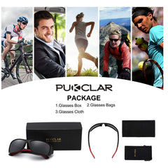 PUKCLAR Polarized Sports Sunglasses for Men Women Driving Sunglasses Cycling Running Fishing Goggles Unbreakable Frame