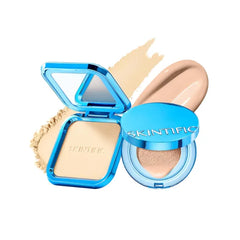 SKINTIFIC Velvet Matte Cushion Foundation #01 Vanilla & Ultra Cover Powder Foundation Set