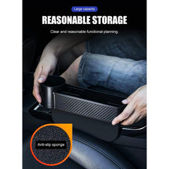 URbazaar Car Seat Gap Filler,Car Seat Gap Storage Box Cup Holder,Organizers Storage Box Front Seat Console Car Organizer Side Pocket with Cup Holder Couple for Cellphones Keys Cards Wallets Sunglasses- 2 Pcs