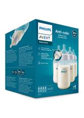 AVENT Philips Anti-Colic Baby Bottles, 11oz, 4pk, Clear, SCY106/04