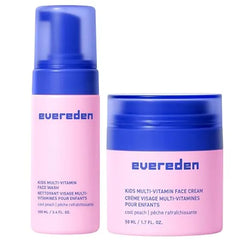 Evereden Kids Happy Face Duo Multi Vitamin Kids Face Wash and Cream Set Clean & Vegan Skin Care for Toddlers 3+ Moisturizing, Nourishing, & Protective Skin Care Set