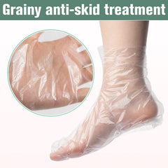 Premify 100pcs Paraffin Wax Foot Bath Liners | No Leakage Plastic Feet Covers Disposable Therapy Bags, Spa Pedicure Accessories For Women Men With 100 Stickers