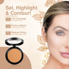 Frankie Rose Cosmetics Powder Foundation β Full Coverage Face Powder For Pores & Imperfections, Evens Out Skin Tone & Shine-Control | 58 Grams (Olive)
